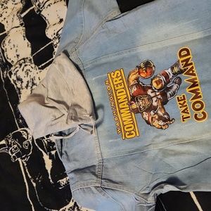 WASHINGTON COMMANDERS JEAN JACKET WITH DETACHABLE HOOD SIZE KIDS 2XL